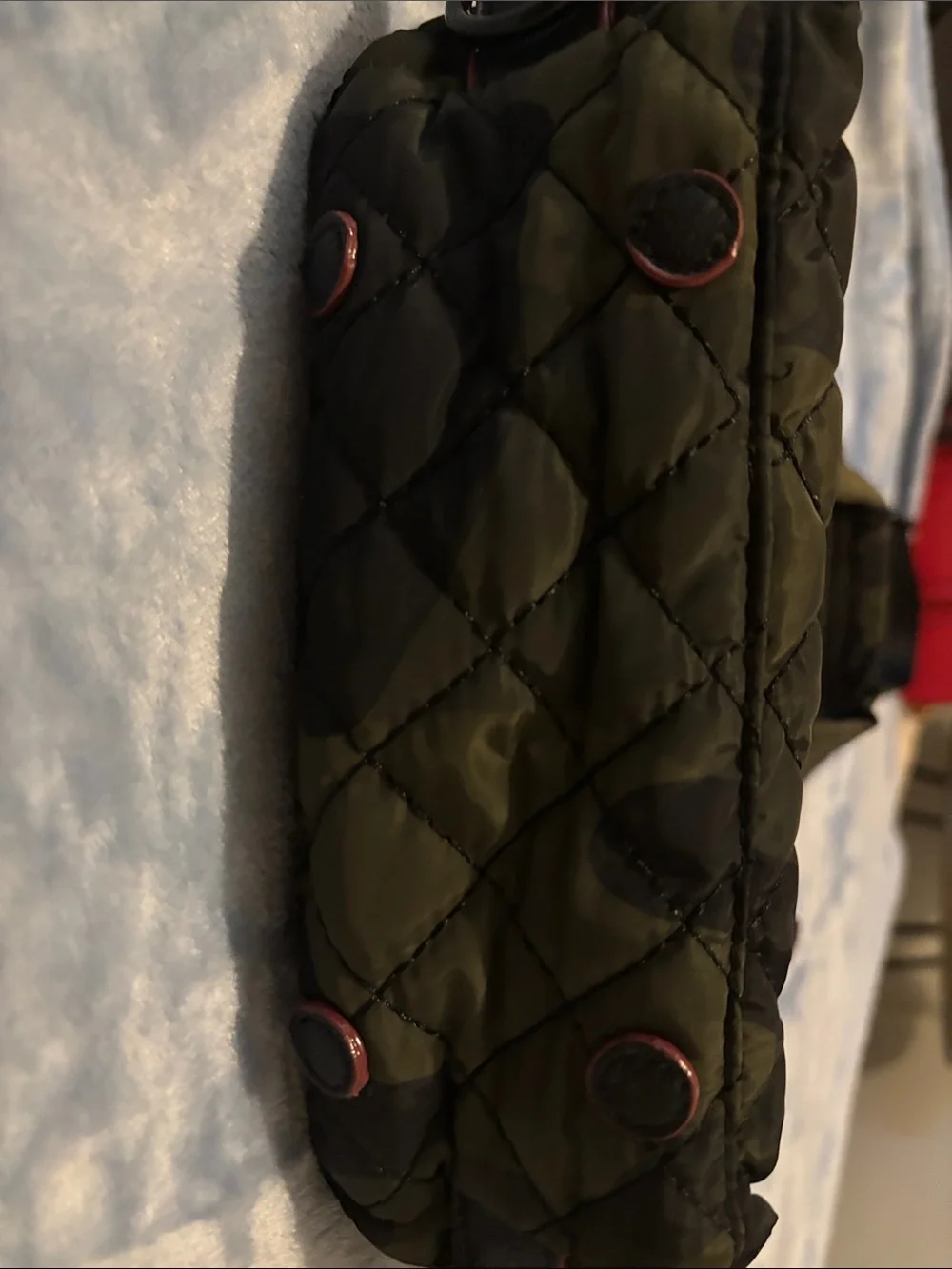 Quilted Camouflage Crossbody Tote Bag - Olive Green